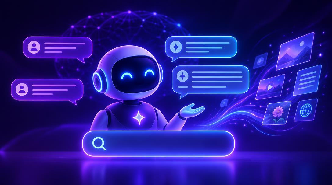 référencement IA, GEO generative engine optimization, SEO ChatGPT, AI Overviews Google, Gemini, Perplexity, moteur de réponse IA, recherche conversationnelle, assistant IA, visibilité IA, contenu cité par IA, intelligence artificielle marketing, SEO 2026, Speedizycom, agence web Carcassonne, chatbot, optimisation contenu IA, référencement naturel, stratégie digitale, futur du SEO